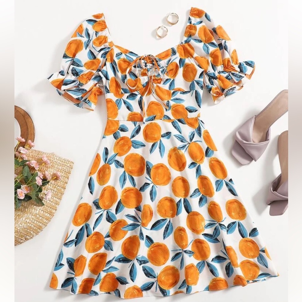 NEW 3X Shein Curve Orange Dress